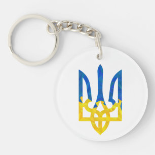 Porte-clefs Porte - clé de trident ukrainien polygonal faible