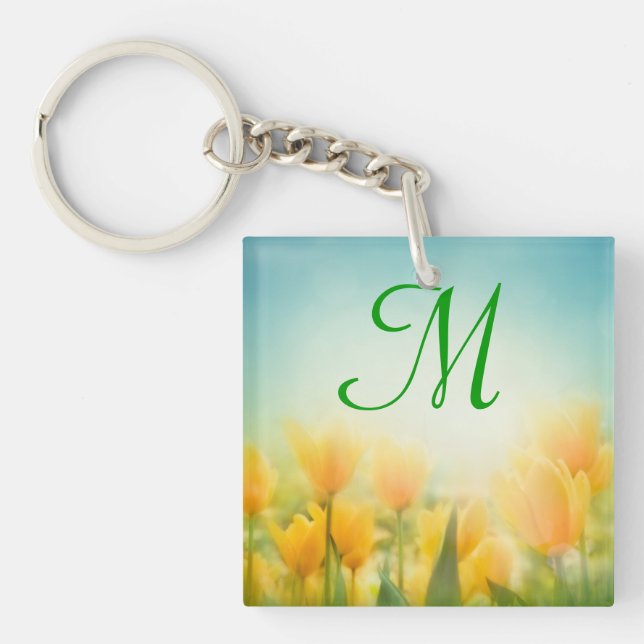 Porte-clefs Porte - clé de tulipes jaunes baisées Sun (Devant)