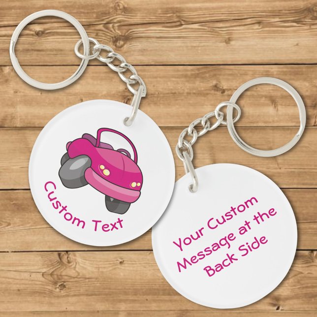 Porte-clefs Porte - clé de voiture Cartoon rose (Créateur téléchargé)