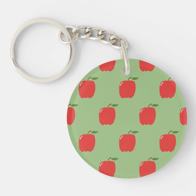 Porte-clefs Porte - clé des pommes (Sage Green & Red) (Devant)
