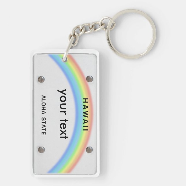 Porte-clefs Porte - clé d'Hawaï de plaque minéralogique (Dos)