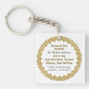 Porte-clefs Porte - clé d'installation du pasteur du prêtre pe