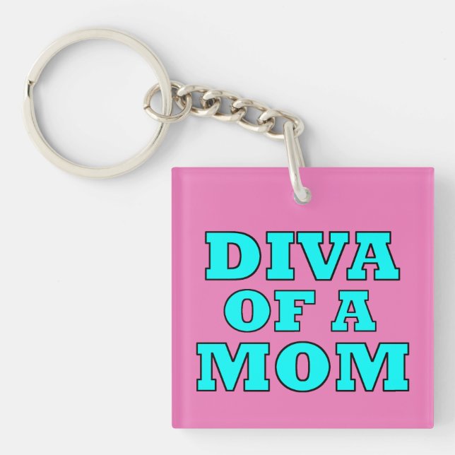 Porte-clefs porte - clé "DIVA OF A MOM" (Devant)
