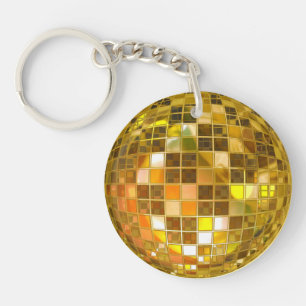 Porte-clefs Porte - clé d'or de boule de disco