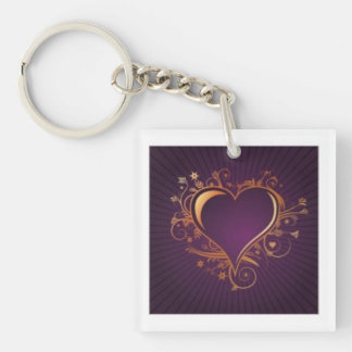 Porte-clefs Porte - clé d'or de coeur