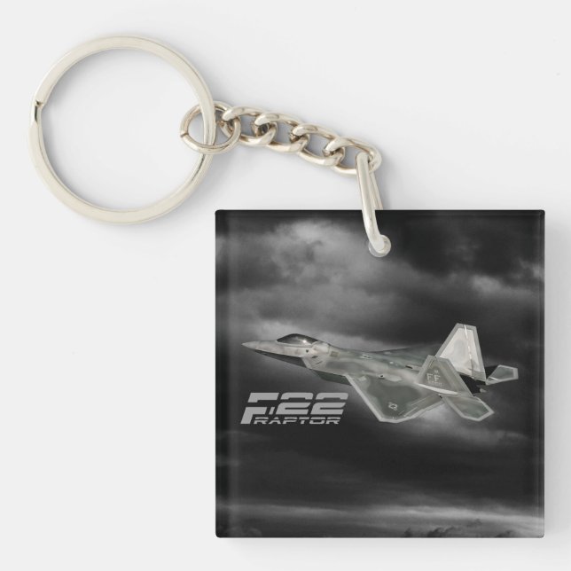 Porte-clefs Porte - clé (double face) de carré de F-22 RAPTOR (Devant)