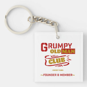 Porte-clefs Porte - clé drôle personnalisé - Vieux Homme Grump