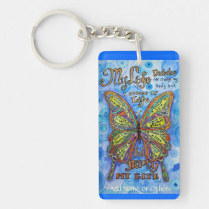Porte-clefs Porte - clé du diabète de papillon arc-en-ciel (