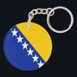 Porte-clefs Porte - clé du drapeau de Bosnie-Herzégovine patri<br><div class="desc">Le drapeau national de la Bosnie-Herzégovine.</div>