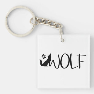 Porte-clefs Porte - clé du logo graphique Wolf Text