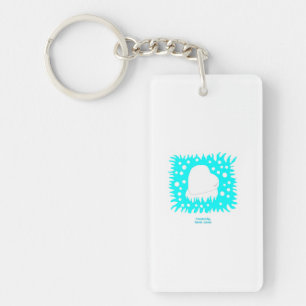 Porte-clefs Porte - clé du rectangle du coeur de neige d'hiver