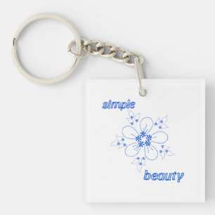 Porte-clefs Porte - clé en acrylique minimaliste en ligne bleu