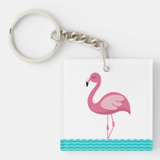 Porte-clefs Porte - clé Flamant rose (Devant)