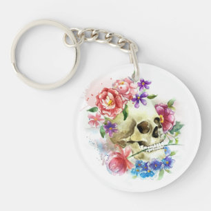 Porte-clefs Porte - clé floral de Skull Dia de los Muertos