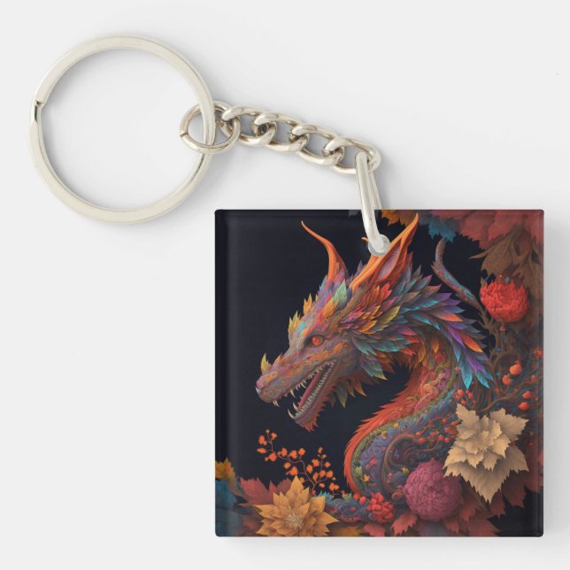Porte-clefs Porte - clé Floral Dragon (Devant)