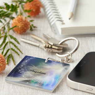 Porte-clefs Porte - clé Guardian Angel Feather and Name