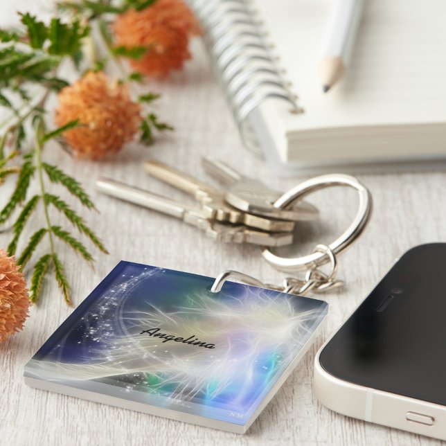 Porte-clefs Porte - clé Guardian Angel Feather and Name (Créateur téléchargé)