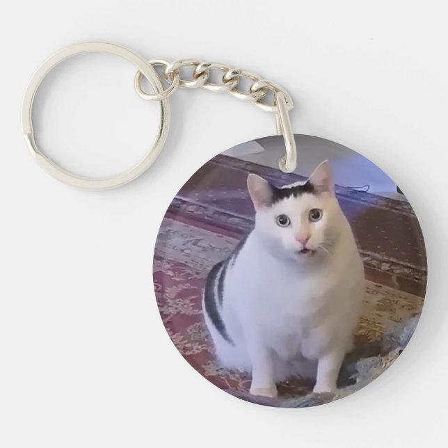 Porte-clefs Porte - clé Huh Cat Meme (Devant)