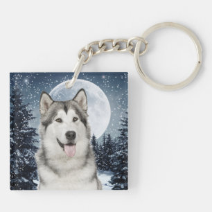 Porte-clefs Porte - clé Husky Moon Winter
