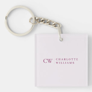 Porte-clefs Porte - clé initial monogramme personnalisé rose