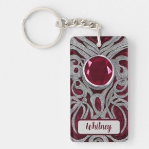 Porte-clefs Porte - clé inspiré Ruby et Argent (01)