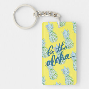Porte-clefs Porte - clé jaune d'ananas Aloha