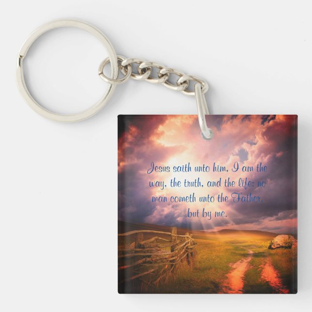 Porte-clefs porte - clé "Je suis le chemin" (Devant)