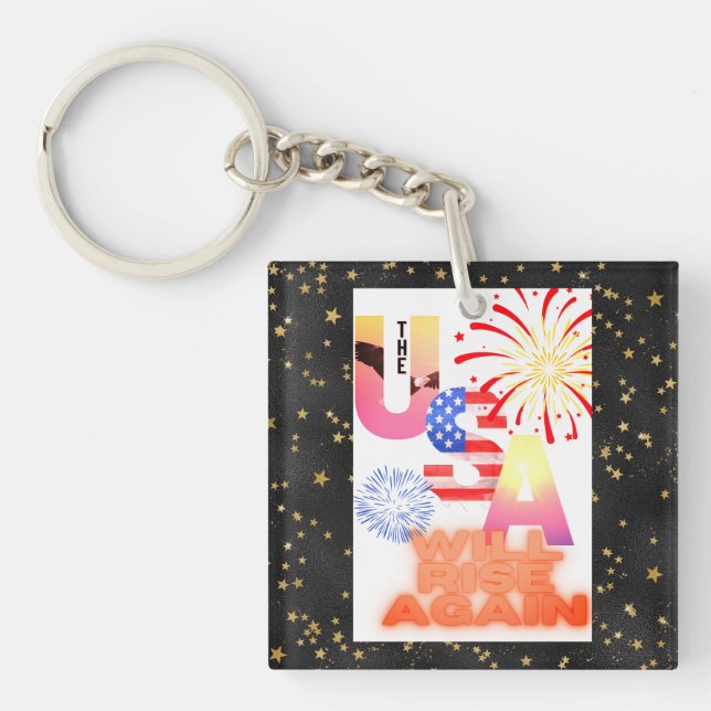 Porte-clefs porte - clé "Les USA se lèveront" (Devant)