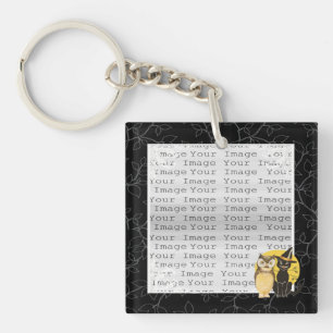 Porte-clefs Porte - clé Mariage Halloween Chat & Owl