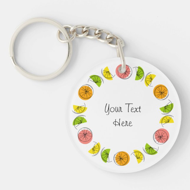 Porte-clefs Porte - clé monogramme Cercle Citrus double face (Devant)