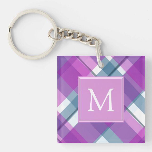 Porte-clefs Porte - clé monogramme clair violet (Devant)