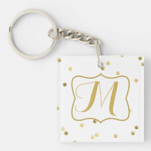 Porte-clefs Porte - clé Monogramme Confetti Dot Polka Parties