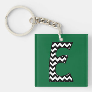 Porte-clefs Porte - clé Monogramme personnalisé : E : Chevrons