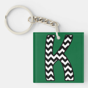 Porte-clefs Porte - clé Monogramme personnalisé : K : Chevrons