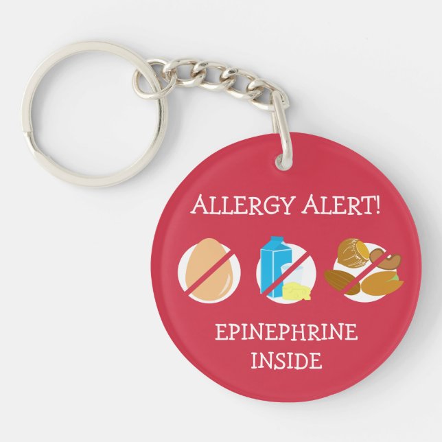 Porte-clefs Porte - clé multiple d'alerte d'allergie (Devant)
