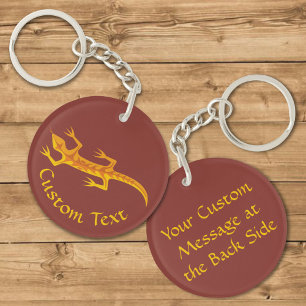 Porte-clefs Porte - clé Orange Lizard