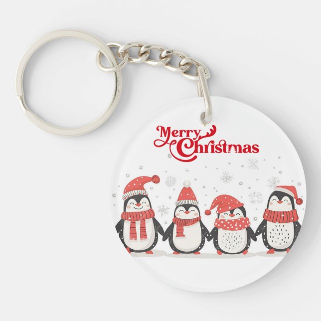 Porte-clefs Porte - clé Penguin de Noël (Devant)