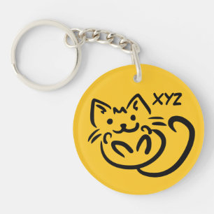Porte-clefs Porte - clé personnalisé Cat Illustration