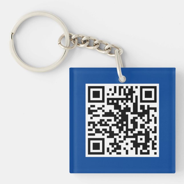 Porte-clefs Porte - clé personnalisé CODE QR bleu (Devant)