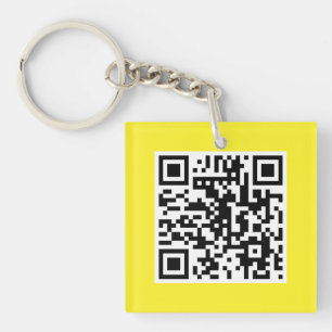 Porte-clefs Porte - clé personnalisé CODE QR jaune