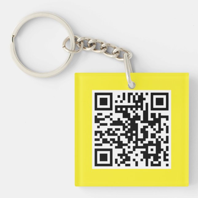 Porte-clefs Porte - clé personnalisé CODE QR jaune (Devant)