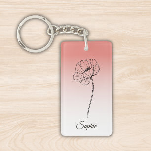 Porte-clefs Porte - clé personnalisé de la fleur de naissance