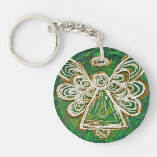 Porte-clefs Porte - clé personnalisé Green Guardian Angel