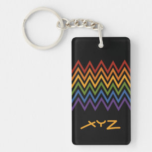 Porte-clefs Porte - clé personnalisé Motif Rainbow Chevron