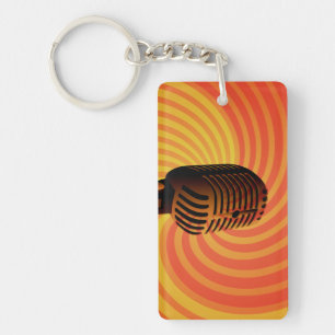 Porte-clefs Porte - clé personnalisé Retro Microphone
