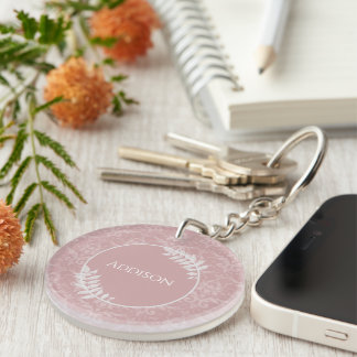 Porte-clefs Porte - clé personnalisé rose Elegant Damask