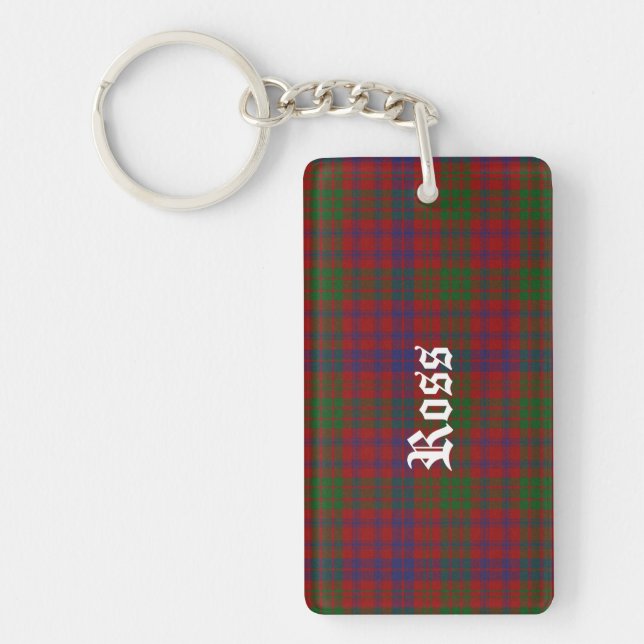 Porte-clefs Porte - clé personnalisé Ross Tartan Plaid (Devant)