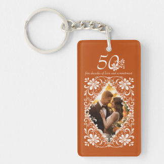 Porte-clefs Porte - clé photo Burnt Orange 50e anniversaire