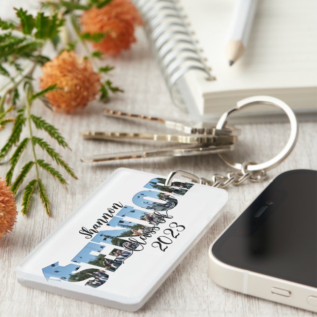 Porte-clefs Porte - clé photo de classe supérieure personnalis (Devant droit)