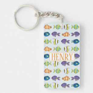 Porte-clefs Porte - clé photo Motif de poissons tropicaux